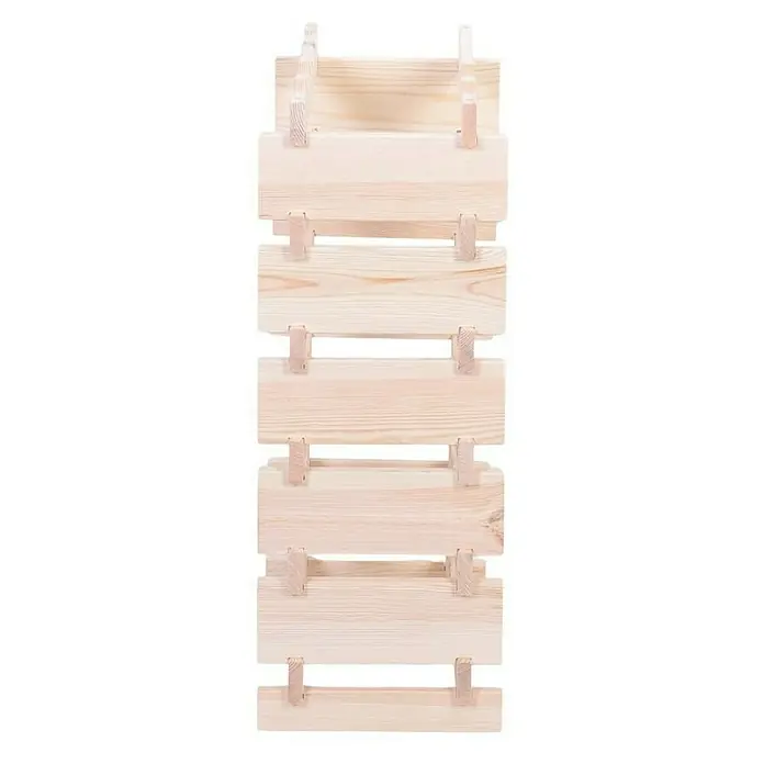 Proregal Flaschenregal Weinregal VINOTECA FLEX PRO für 24 Flaschen - L x B x H: 28 x 46 x 79 cm, Holz, Anzahl Böden: 6 Stk. - Dieses Bild zeigt einen hölzernen Weinregalbausatz mit sechs Fächern, ideal für die Lagerung und Präsentation von Weinflaschen. Das Regal ist aus hellem Holz gefertigt.