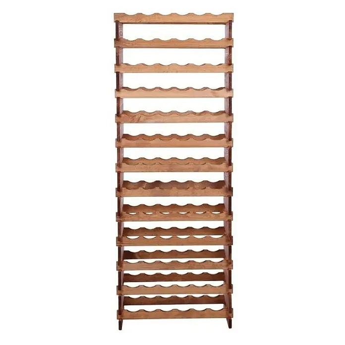 Proregal Flaschenregal Weinregal VINOTECA FLEX PRO für 78 Flaschen - L x B x H: 28 x 65 x 177 cm, Holz, Anzahl Böden: 13 Stk. - Weinregal aus Holz mit gewellten Ablagen für die stilvolle Lagerung von Weinflaschen, ideal für Weinkenner und Sammler.