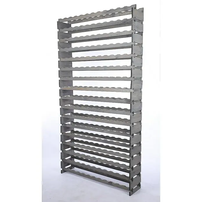 Proregal Flaschenregal Weinregal VINOTECA FLEX PRO für 204 Flaschen - L x B x H: 28 x 123 x 233 cm, Holz, Anzahl Böden: 17 Stk. - Graues Holzweinregal mit mehreren Regalen zur Weinlagerung, ideal für Weinkeller oder zur stilvollen Aufbewahrung von Flaschen.