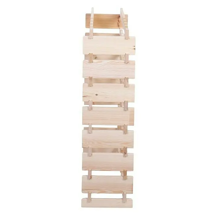 Proregal Flaschenregal Weinregal VINOTECA FLEX PRO für 68 Flaschen - L x B x H: 28 x 84 x 107 cm, Holz, Anzahl Böden: 8 Stk. - Ein helles, hölzernes Weinregal mit mehreren Fächern, das eine rustikale und natürliche Ästhetik für die Lagerung von Weinflaschen bietet.