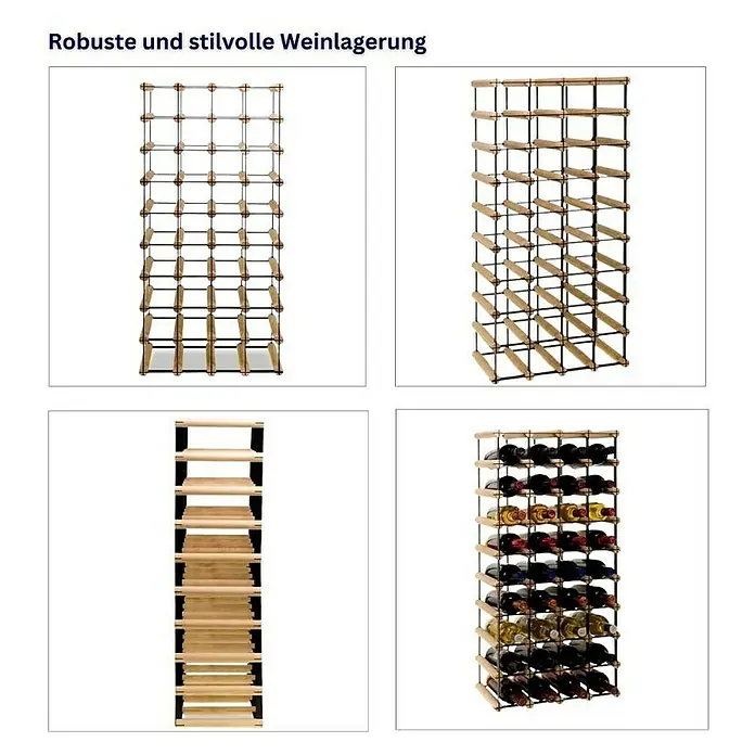 Proregal Flaschenregal Modulares Weinregal VINOTECA MOD METAL für 4x9 Flaschen - Holz - Robuste und stilvolle Weinlagerung: Weinregal aus Holz und Metall für die stilvolle Aufbewahrung Ihrer Weinsammlung.