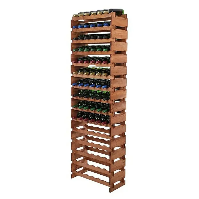 Proregal Flaschenregal Weinregal VINOTECA FLEX PRO für 90 Flaschen - L x B x H: 28 x 65 x 205 cm, Holz, Anzahl Böden: 15 Stk. - Holz Weinregal zur Aufbewahrung von Weinflaschen mit Regalböden.