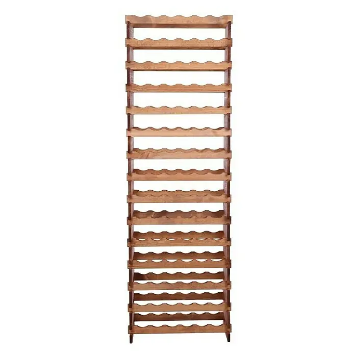 Proregal Flaschenregal Weinregal VINOTECA FLEX PRO für 90 Flaschen - L x B x H: 28 x 65 x 205 cm, Holz, Anzahl Böden: 15 Stk. - Ein hohes, hölzernes Weinregal mit wellenförmigen Ablagen zur stilvollen Lagerung Ihrer Weinsammlung.