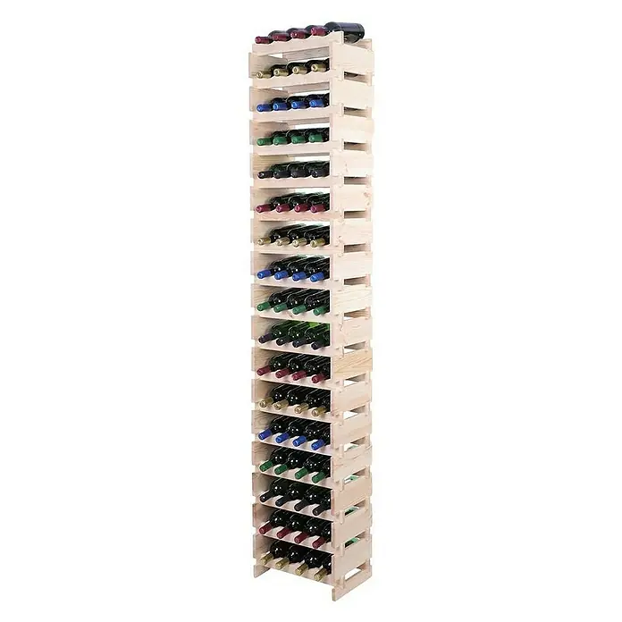 Proregal Flaschenregal Weinregal VINOTECA FLEX PRO für 68 Flaschen - L x B x H: 28 x 46 x 233 cm, Holz, Anzahl Böden: 17 Stk. - Holzregal mit zahlreichen Weinflaschen verschiedener Sorten, ein Blickfang für Weinliebhaber.