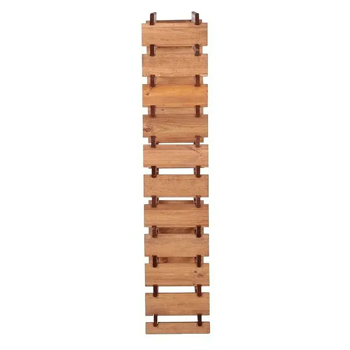 Proregal Flaschenregal Weinregal VINOTECA FLEX PRO für 66 Flaschen - L x B x H: 28 x 65 x 149 cm, Holz, Anzahl Böden: 11 Stk. - Ein stilvolles Holztablett mit dekorativen Verbindungsstücken, ideal für die Präsentation von Speisen oder als dekoratives Element.