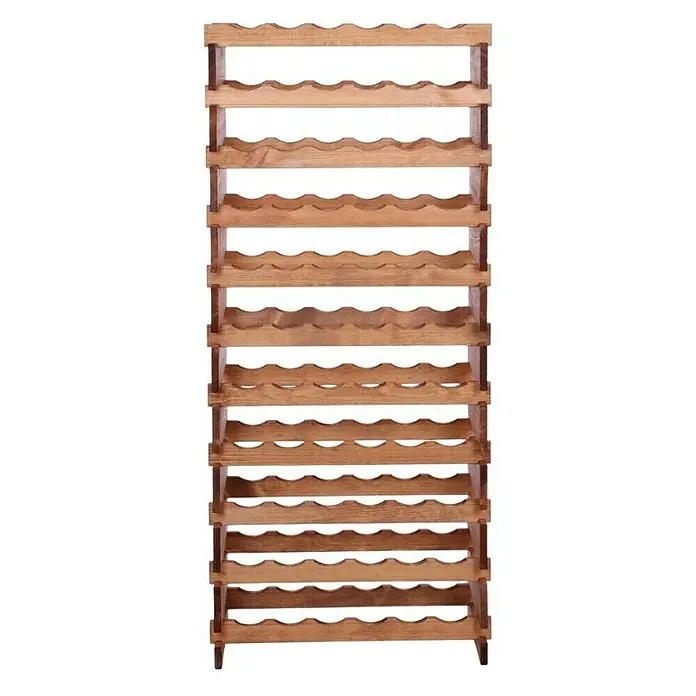 Proregal Flaschenregal Weinregal VINOTECA FLEX PRO für 66 Flaschen - L x B x H: 28 x 65 x 149 cm, Holz, Anzahl Böden: 11 Stk. - Ein rustikales Weinregal aus Holz mit mehreren Ebenen zur stilvollen Aufbewahrung Ihrer Weinsammlung.