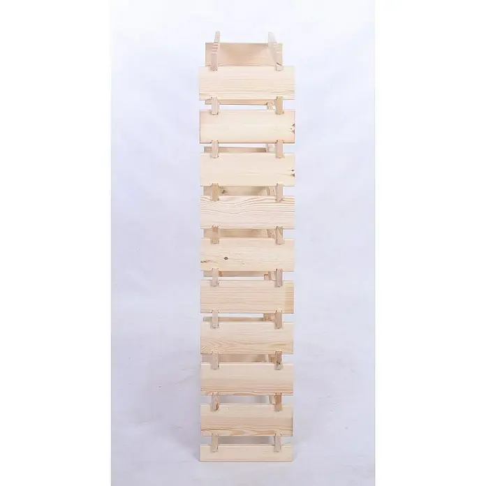 Proregal Flaschenregal Weinregal VINOTECA FLEX PRO für 80 Flaschen - L x B x H: 28 x 84 x 135 cm, Holz, Anzahl Böden: 10 Stk. - Ein schlichtes, hölzernes Weinregal mit mehreren Ebenen zur stilvollen Lagerung von Weinflaschen. Das Regal ist aus hellem Holz gefertigt.
