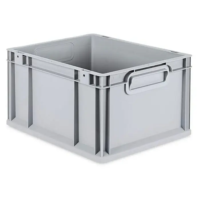 Proregal Euroboxen-Set 8x Eurobox NextGen Grip - Kunststoff, Grau, 8 Stk. - Abgebildeter grauer Lagerbehälter aus Kunststoff. Der Behälter hat Griffe an den Seiten zum einfachen Tragen und Stapeln für Lagerzwecke.