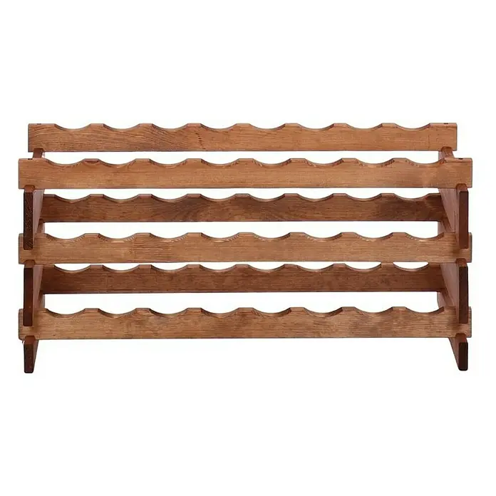Proregal Flaschenregal Weinregal VINOTECA FLEX PRO für 24 Flaschen - L x B x H: 28 x 84 x 37 cm, Holz, Anzahl Böden: 3 Stk. - Ein rustikales Weinregal aus Holz mit fünf Ebenen zur stilvollen Aufbewahrung Ihrer Weinsammlung. Optimal für Weinkeller oder Wohnbereich.