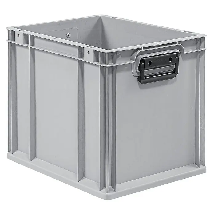 Proregal Euroboxen-Set 5x Eurobox NextGen Portable Duo - L x B x H: 40 x 30 x 32 cm, Kunststoff, Grau, 5 Stk. - Graue Kunststoffbox mit verstärkten Kanten und einem schwarzen Tragegriff. Ideal für Lagerung und Transport.