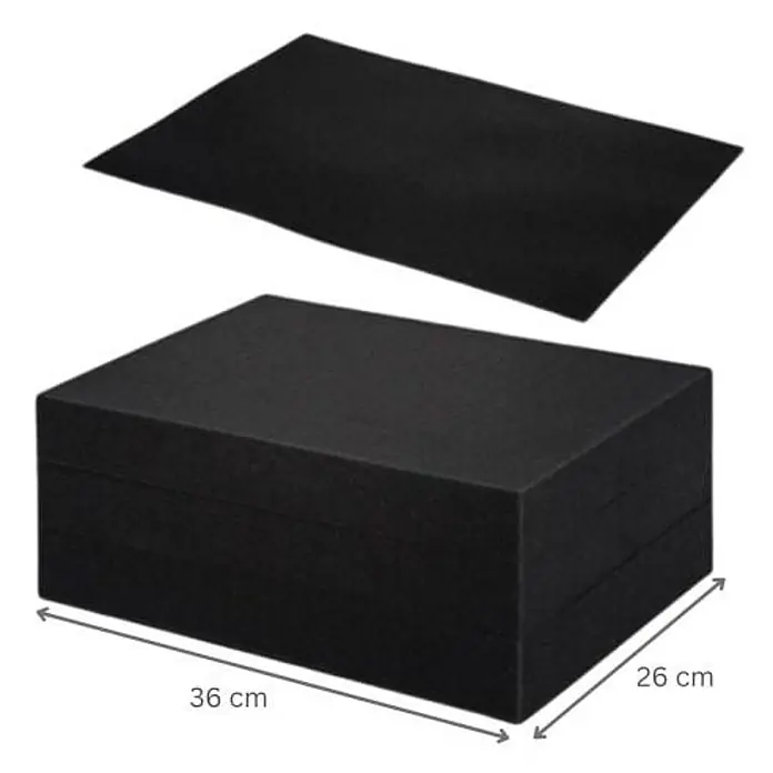 Proregal Eurobox Eurobox NextGen Portable mit Rasterschaumstoff & Schaumstoffeinlage - Kunststoff, Grau - Schwarzer Schaumstoffblock mit den Maßen 36 cm x 26 cm und einer separaten Schaumstoffplatte.