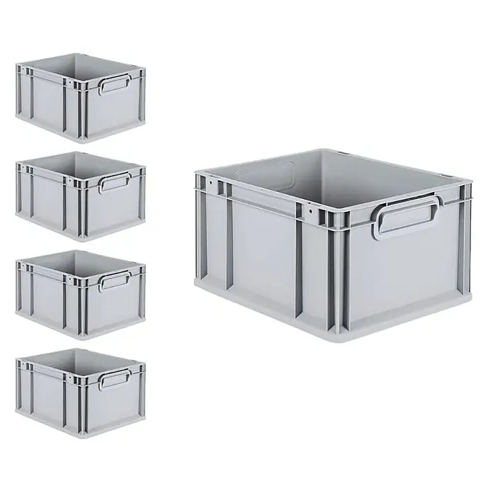 Proregal Euroboxen-Set 5x Eurobox NextGen Economy - L x B x H: 40 x 30 x 22 cm, Kunststoff, Grau, 5 Stk.
