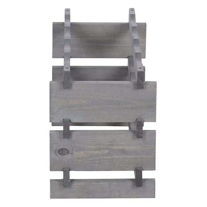 Proregal Flaschenregal Weinregal VINOTECA FLEX PRO für 12 Flaschen - L x B x H: 28 x 46 x 37 cm, Holz, Anzahl Böden: 3 Stk. - Grauer Holzregalhalter für die Wandmontage. Das Regal besteht aus grauem Holz und hat ein modernes Design.