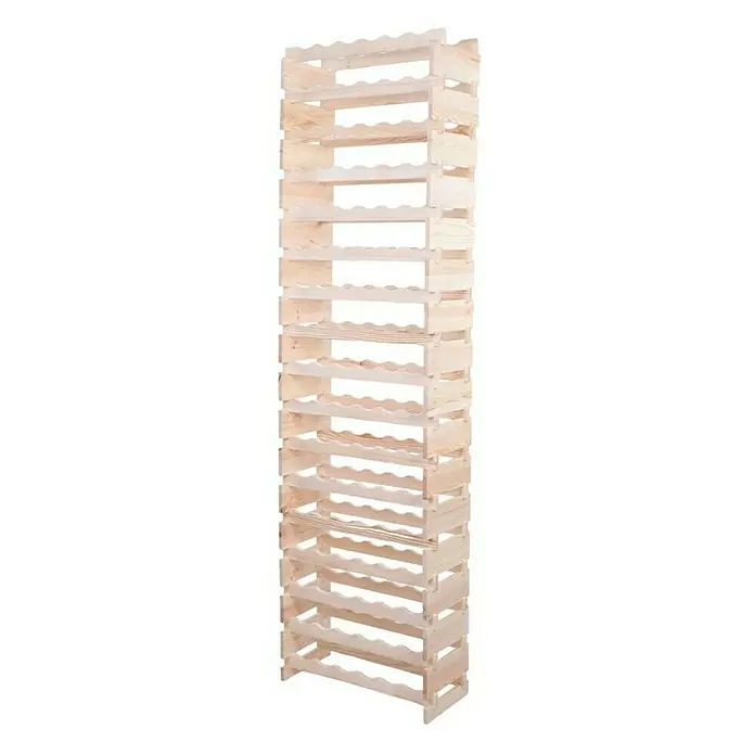 Proregal Flaschenregal Weinregal VINOTECA FLEX PRO für 102 Flaschen - L x B x H: 28 x 65 x 233 cm, Holz, Anzahl Böden: 17 Stk. - Ein hohes, unbehandeltes Kiefernholz-Weinregal mit zahlreichen Ablagen zur stilvollen und sicheren Lagerung von Weinflaschen.