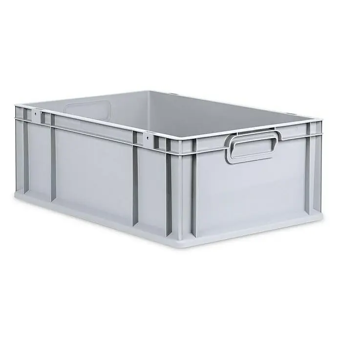 Proregal Euroboxen-Set 4x Eurobox NextGen Economy - Kunststoff, Grau, 4 Stk. - Helle, graue Kunststoffbox mit Griffen, ideal für Lagerung und Transport. Die robuste Box bietet viel Stauraum.