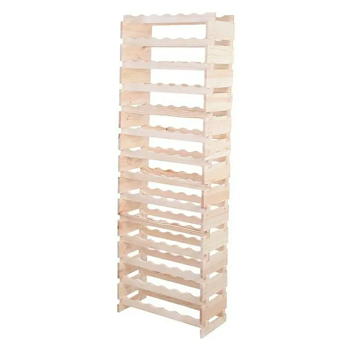 Proregal Flaschenregal Weinregal VINOTECA FLEX PRO für 84 Flaschen - L x B x H: 28 x 65 x 191 cm, Holz, Anzahl Böden: 14 Stk. - Ein hoher Weinregal aus hellem Holz mit vielen Ablageflächen für Weinflaschen. Perfekt zur stilvollen Aufbewahrung Ihrer Lieblingsweine.