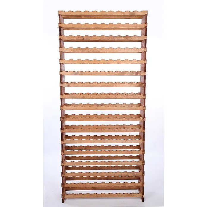 Proregal Flaschenregal Weinregal VINOTECA FLEX PRO für 170 Flaschen - L x B x H: 28 x 103 x 233 cm, Holz, Anzahl Böden: 17 Stk. - Ein hoher, hölzerner Weinregal mit wellenförmigen Ablagen, ideal zur stilvollen Aufbewahrung Ihrer Weinsammlung. Praktisches und ästhetisches Design.
