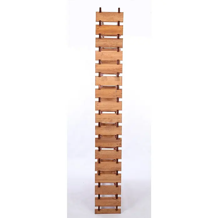 Proregal Flaschenregal Weinregal VINOTECA FLEX PRO für 170 Flaschen - L x B x H: 28 x 103 x 233 cm, Holz, Anzahl Böden: 17 Stk. - Ein schlanker Holzregal-Bausatz mit dunklen Verbindungsstücken, ideal für moderne Wohnräume.
