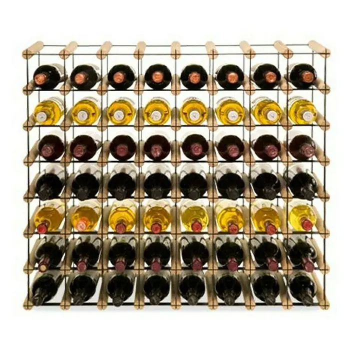 Proregal Flaschenregal Modulares Weinregal VINOTECA MOD METAL für 8x7 Flaschen - L x B x H: 24,5 x 82,5 x 72,5 cm, Holz - Weinregal aus Holz mit mehreren Flaschen Wein in verschiedenen Farben. Praktische Aufbewahrung für Weinflaschen.