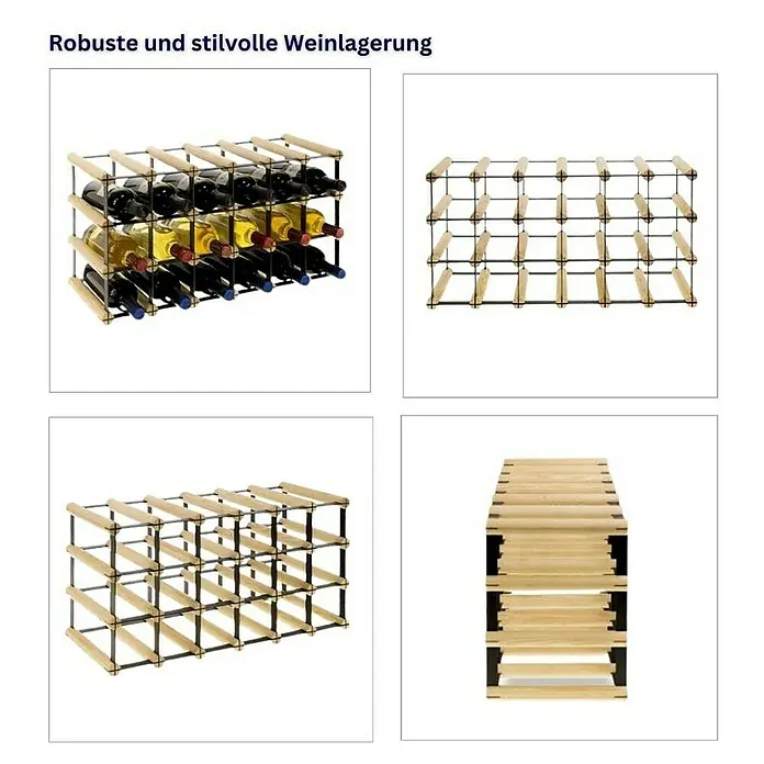Proregal Flaschenregal Modulares Weinregal VINOTECA MOD METAL für 6x3 Flaschen - Holz - Robuste Weinlagerung: Weinregal aus Holz und Metall zur stilvollen Aufbewahrung Ihrer Weinflaschen.