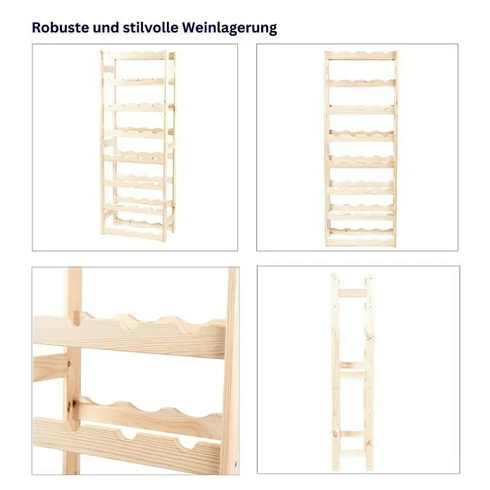 Proregal Flaschenregal Weinregal PINOTWINE für 44 Flaschen - Holz - Robustes Weinregal aus Holz für die stilvolle Lagerung Ihrer Weine. Das Regal bietet Platz für mehrere Flaschen und fügt sich nahtlos in jede Einrichtung ein.