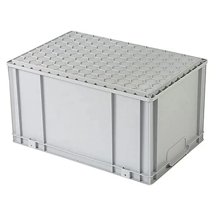 Proregal Euroboxen-Set 10x Eurobox NextGen Portable - L x B x H: 60 x 40 x 33,5 cm, Kunststoff, Grau, 10 Stk. - Grauer Kunststoffbehälter mit sechseckigem Deckel. Praktische und robuste Aufbewahrungslösung für verschiedene Zwecke.