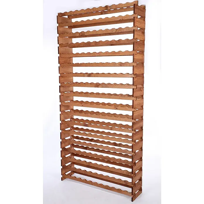 Proregal Flaschenregal Weinregal VINOTECA FLEX PRO für 204 Flaschen - Holz, Anzahl Böden: 17 Stk. - Ein Holzregal für Weinflaschen mit mehreren Regalböden für die horizontale Lagerung, ideal für Weinliebhaber und Sammler.