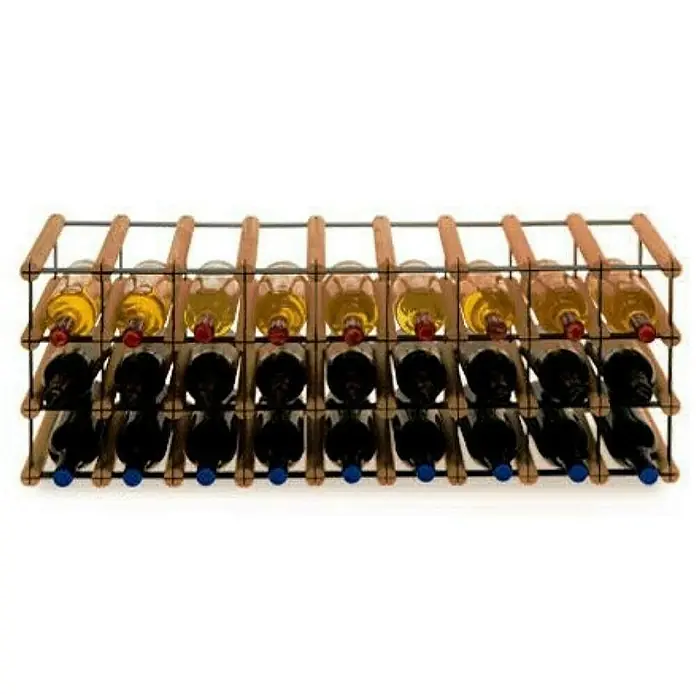 Proregal Flaschenregal Modulares Weinregal VINOTECA MOD METAL für 9x3 Flaschen - L x B x H: 24,5 x 92,5 x 32,5 cm, Holz - Weinflaschenregal aus Holz mit mehreren Flaschen Wein. Perfekt, um Ihre Lieblingsweine stilvoll aufzubewahren und zu präsentieren.