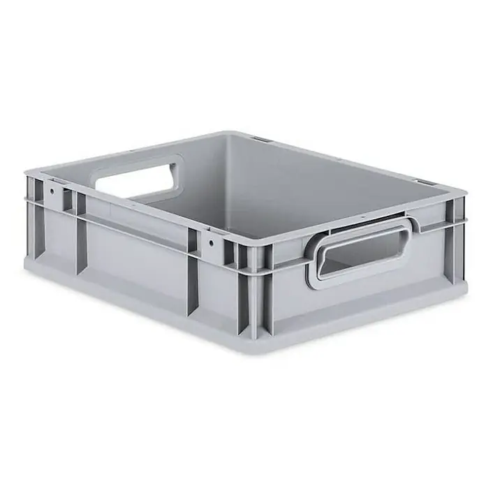 Proregal Eurobox Eurobox NextGen Grip - Kunststoff, Grau - Graue Kunststoffbox mit praktischen Griffen für Lagerung und Transport. Ideal für Ordnung und Organisation in verschiedenen Bereichen.