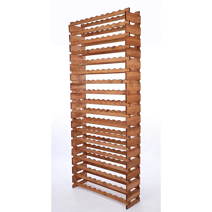 Proregal Flaschenregal Weinregal VINOTECA FLEX PRO für 180 Flaschen - L x B x H: 28 x 103 x 247 cm, Holz, Anzahl Böden: 18 Stk. - Freistehendes Weinregal aus Holz mit gewellten Regalböden zur stilvollen und praktischen Aufbewahrung von Weinflaschen in Ihrem Zuhause.