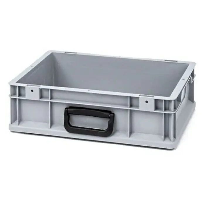 Proregal Euroboxen-Set 16x Eurobox NextGen Portable Uno - Kunststoff, Grau, 16 Stk. - Graue Kunststoffbox mit schwarzem Griff. Ideal für Lagerung und Transport. Robust und langlebig für vielseitige Anwendungen.