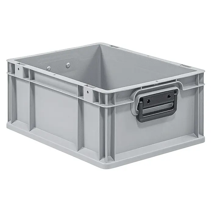 Proregal Eurobox Eurobox NextGen Portable Duo - Kunststoff, Grau - Graue Kunststoffbox mit Griff, ideal für Lagerung und Transport. Robustes Design für vielfältige Anwendungen.