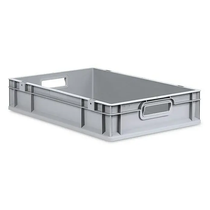 Proregal Euroboxen-Set 8x Eurobox NextGen Economy - L x B x H: 60 x 40 x 12 cm, Kunststoff, Grau, 8 Stk. - Graue Kunststoffbox mit rechteckiger Form, Griffen an den Seiten und stabilem Design für Lagerung und Transport verschiedener Gegenstände.