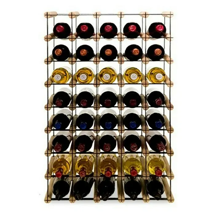 Proregal Flaschenregal Modulares Weinregal VINOTECA MOD METAL für 5x8 Flaschen - L x B x H: 24,5 x 52,5 x 82,5 cm, Holz - Weinregal mit mehreren Flaschen Wein, die ordentlich in einem Holz- und Metallgestell aufbewahrt werden.