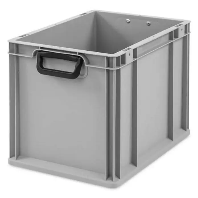 Proregal Euroboxen-Set 4x Eurobox NextGen Portable Duo - L x B x H: 40 x 30 x 32 cm, Kunststoff, Grau, 4 Stk. - Ein grauer Kunststoffbehälter mit schwarzem Griff für Lagerung & Transport. Ideal für Industrie, Werkstatt oder Zuhause.