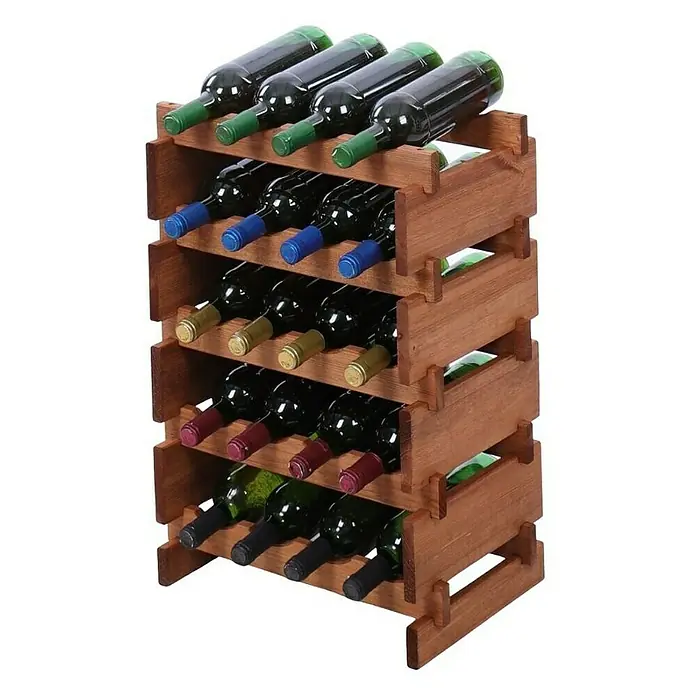 Proregal Flaschenregal Weinregal VINOTECA FLEX PRO für 20 Flaschen - L x B x H: 28 x 46 x 65 cm, Holz, Anzahl Böden: 5 Stk. - Weinregal aus Holz mit mehreren Flaschen. Ein stilvolles Möbelstück zur Aufbewahrung Ihrer Weinsammlung.