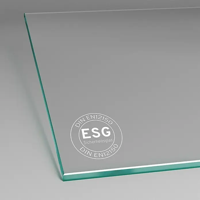 Inova Schiebetür-Komplettset Glas Komplettset wellenförmig mit Quadratgriff + Softclose - 755 x 2.035 mm - Sicherheitsglas ESG mit DIN EN12150 Kennzeichnung für höchste Ansprüche an Qualität und Sicherheit im Bauwesen.