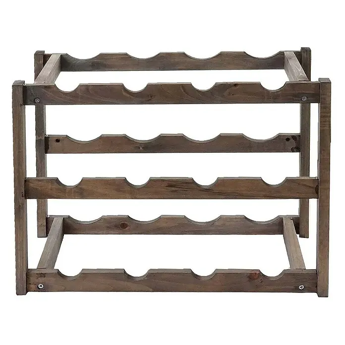 Berlinlodge Flaschenregal Weinregal für 12 Flaschen - L x B x H: 26 x 42 x 30 cm, Holz - Weinregal aus Holz mit vier Ebenen zur Aufbewahrung von Weinflaschen, ideal für die stilvolle Präsentation Ihrer Weinsammlung.