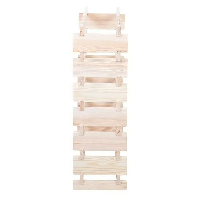 Proregal Flaschenregal Weinregal VINOTECA FLEX PRO für 42 Flaschen - L x B x H: 28 x 65 x 93 cm, Holz, Anzahl Böden: 7 Stk. - Helle Holzsauna-Rückenlehne mit sieben horizontalen Brettern und seitlichen Stützen für Komfort und Entspannung in der Sauna.