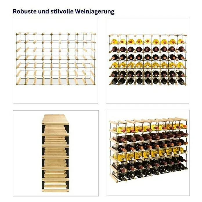 Proregal Flaschenregal Modulares Weinregal VINOTECA MOD METAL für 9x6 Flaschen - Holz - Robuste und stilvolle Weinlagerung mit diesem Weinregal. Das Weinregal bietet Platz für viele Weinflaschen.