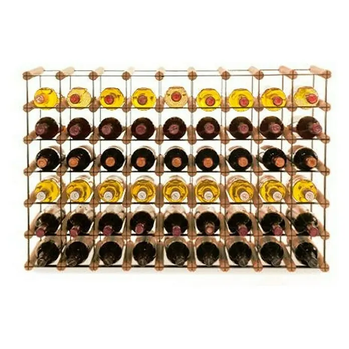 Proregal Flaschenregal Modulares Weinregal VINOTECA MOD METAL für 9x6 Flaschen - Holz - Weinregal aus Holz mit 42 Flaschen Wein, bestehend aus Rot-, Rosé- und Weißweinen in einem klassischen Design.