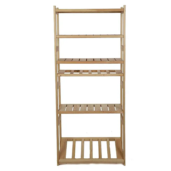 Proregal Flaschenregal & Weinregal SPREEWALD für 6 Flaschen - L x B x H: 33 x 70 x 163 cm, Holz - Hellbraunes Holzregal mit 6 Regalböden und Lattenstruktur. Ideal für Pflanzen oder zur Aufbewahrung. Schlichtes Design.