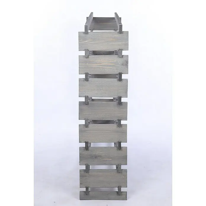 Proregal Flaschenregal Weinregal VINOTECA FLEX PRO für 96 Flaschen - L x B x H: 28 x 123 x 107 cm, Holz, Anzahl Böden: 8 Stk. - Graues Holzregal mit stabilen Holzbalken, ideal zur Aufbewahrung und Präsentation von Produkten oder Dekorationsgegenständen.