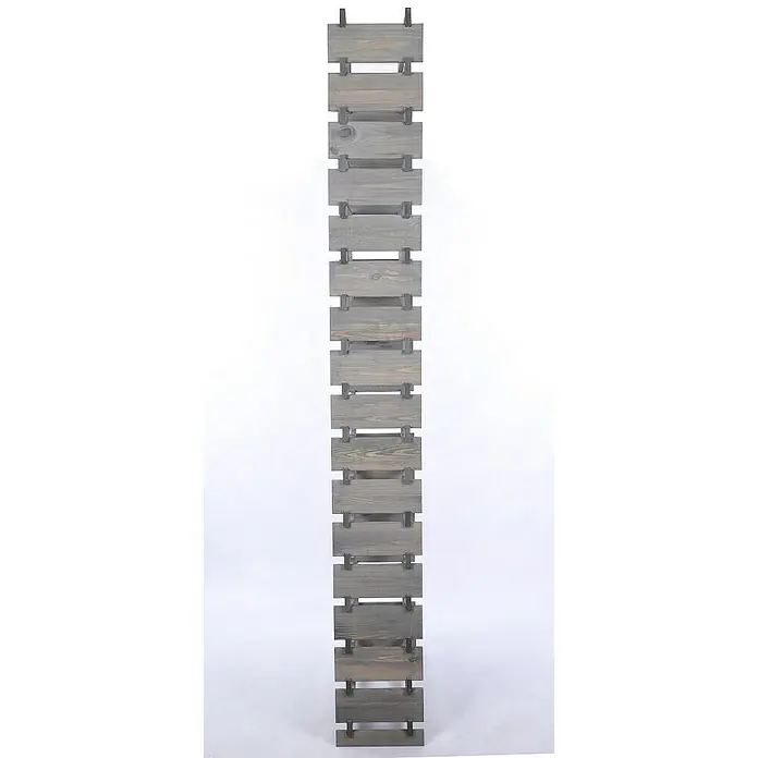 Proregal Flaschenregal Weinregal VINOTECA FLEX PRO für 136 Flaschen - L x B x H: 28 x 84 x 233 cm, Holz, Anzahl Böden: 17 Stk. - Aufnahme einer grau gefärbten, vertikalen Holzleiter, die als dekoratives Akzentstück dient und eine rustikale Note verleiht.