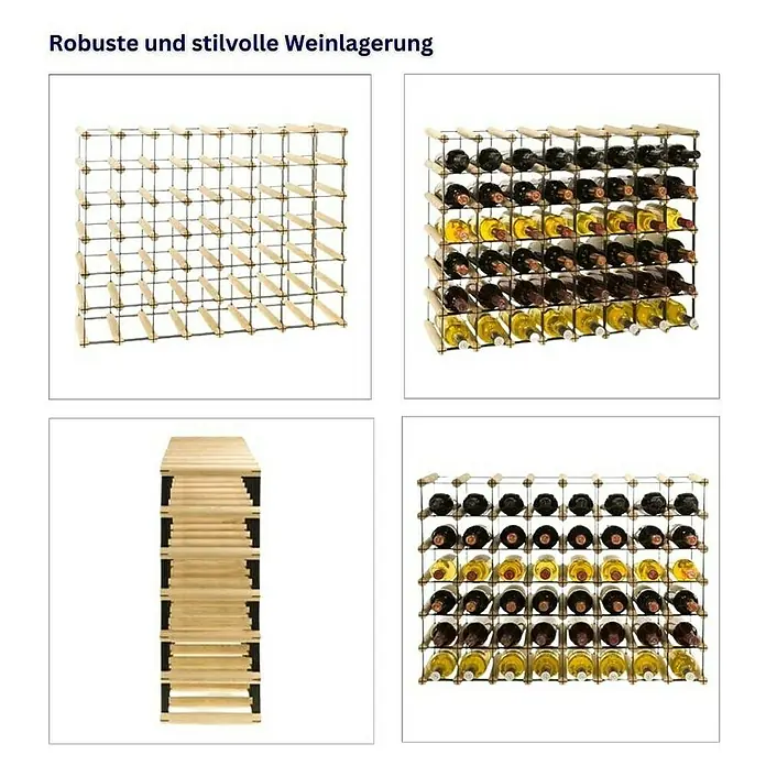 Proregal Flaschenregal Modulares Weinregal VINOTECA MOD METAL für 8x6 Flaschen - L x B x H: 24,5 x 82,5 x 62,5 cm, Holz - Robustes und stilvolles Weinregal aus Holz für die perfekte Weinlagerung.
