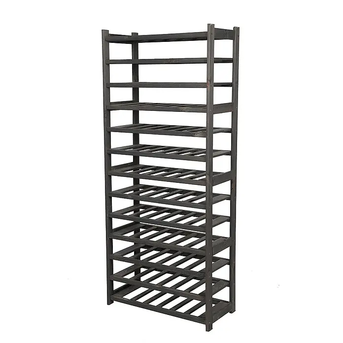 Proregal Flaschenregal Weinregal SPREEWALD für 78 Flaschen - L x B x H: 33 x 70 x 163 cm, Holz, Anzahl Böden: 13 Stk. - Hohes, schmales Weinregal aus dunklem Holz mit mehreren Regalböden zur Aufbewahrung von Weinflaschen.
