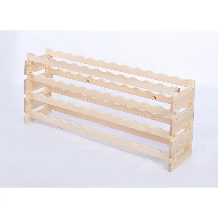 Proregal Flaschenregal Weinregal VINOTECA FLEX PRO für 48 Flaschen - L x B x H: 28 x 123 x 51 cm, Holz, Anzahl Böden: 4 Stk. - Holzweinregal mit vier Ebenen zur Aufbewahrung von Flaschen, ideal für Weinkeller oder Wohnzimmer.