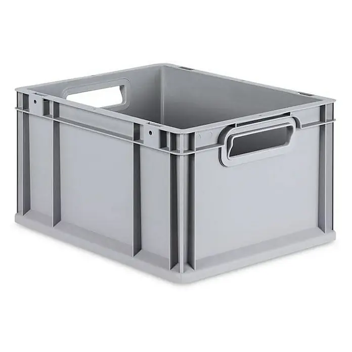 Proregal Euroboxen-Set 5x Eurobox NextGen Grip - Kunststoff, Grau, 5 Stk. - Graue Kunststoffbox mit Griffen zur Aufbewahrung und zum Transport verschiedener Gegenstände. Robust und stapelbar.