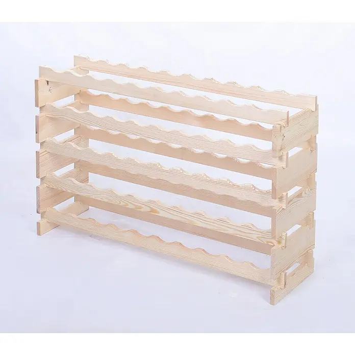 Proregal Flaschenregal Weinregal VINOTECA FLEX PRO für 50 Flaschen - L x B x H: 28 x 103 x 65 cm, Holz - Weinregal aus Holz mit vier Ablagen für Weinflaschen, ideal für die Lagerung und Präsentation von Weinen.