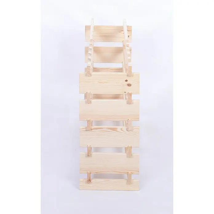 Proregal Flaschenregal Weinregal VINOTECA FLEX PRO für 50 Flaschen - L x B x H: 28 x 103 x 65 cm, Holz - Ein schlichtes Weinregal aus hellem Holz mit mehreren Ablageflächen, ideal zur Aufbewahrung von Weinflaschen.